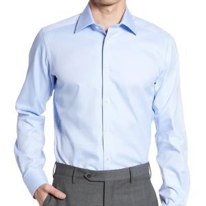 DAVID DONAHUE Light Blue Dobby Weave
Dress Shirt